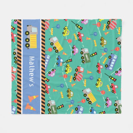 Transport Aquamarin. Fleecedecke (Vorderseite (Horizontal))