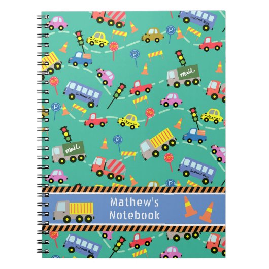 Transport Aquamarin. Notizbuch Notizblock (Vorderseite)