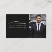 Transport Auto QR Code Foto Schwarz & Gold Visitenkarte (Vorderseite)