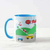 Transport Auto Zug Flugzeug Personalisiert Tasse (Links)