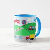 Transport Auto Zug Flugzeug Personalisiert Tasse (VorderseiteRechts)