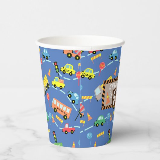Transport Blue Pappbecher (Rechts)