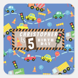 Transport Blue Quadratischer Aufkleber