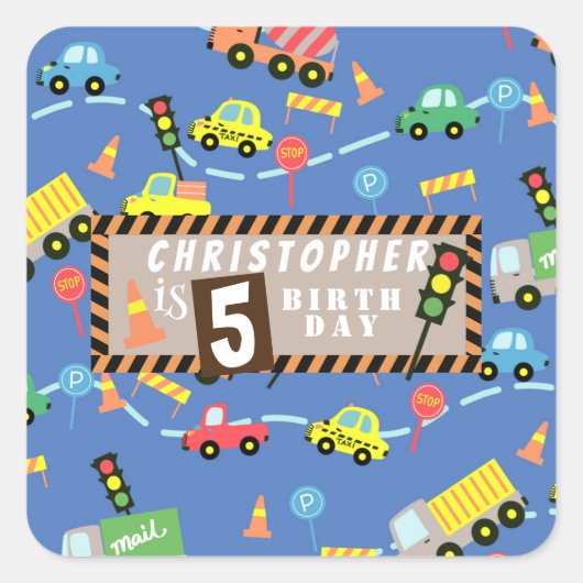 Transport Blue Quadratischer Aufkleber (Vorderseite)