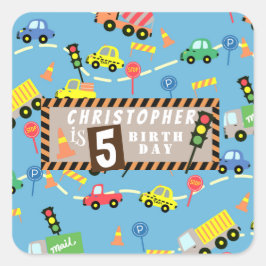 Transport Blue Quadratischer Aufkleber