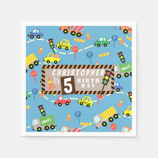 Transport Blue Serviette (Vorderseite)