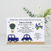 Transport/Cambridge Baby Shower Einladungen (Stehend Vorderseite)