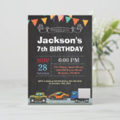 Transport Car Truck Geburtstag Einladung (Stehend Vorderseite)