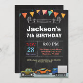 Transport Car Truck Geburtstag Einladung (Vorne/Hinten)
