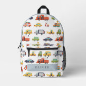 Transport City Cars & Trucks Boy Bedruckter Rucksack (Vorderseite)