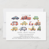 Transport City Cars & Trucks Geburtstag Einladung (Vorderseite)