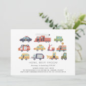 Transport City Cars & Trucks Geburtstag Einladung (Stehend Vorderseite)