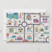 Transport City Cars & Trucks Geburtstag Einladung (Rückseite)