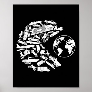 Transport ernährt sich vom Umweltschutz der Erde Poster