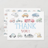 Transport Geburtstag Danke Karte (Vorne/Hinten)