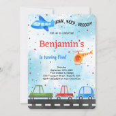 Transport Geburtstag Einladung (Vorderseite)