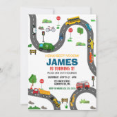 Transport Geburtstag Einladung (Vorderseite)