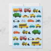 Transport Geburtstag Einladung (Rückseite)