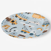 Transport Handgezogene Spielzeugautos Geburtstag Pappteller (Schrägansicht)