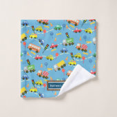 Transport Kids Blue. Waschlappen Badhandtuch Set (Waschlappen)