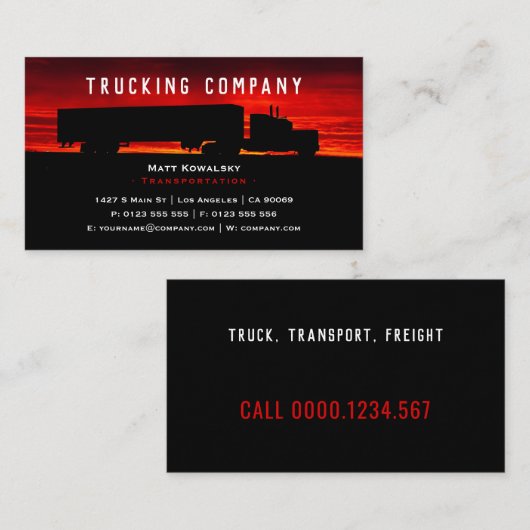 Transport & Logistik | Lastkraftwagen Visitenkarte (Vorne/Hinten)