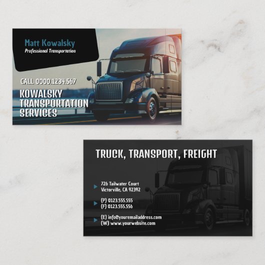 Transport & Logistik | Lastkraftwagen Visitenkarte (Vorne/Hinten)