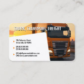 Transport & Logistik | Lastkraftwagen Visitenkarte (Rückseite)