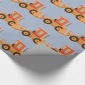 Transport orange Payloader - Blau Geschenkpapier (Ecke)