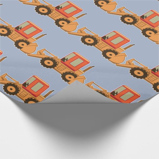 Transport orange Payloader - Blau Geschenkpapier (Ecke)