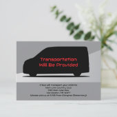Transport Party Bus Card Transport Mini Van Begleitkarte (Stehend Vorderseite)