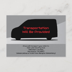 Transport Party Bus Card Transport Mini Van Begleitkarte