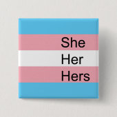 Transport-Pronomen-Knopf: Sie, sie, ihre Button (Vorderseite)