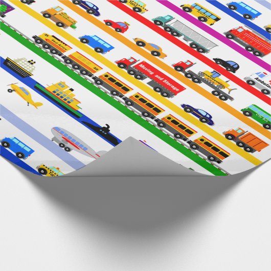 Transport-Spielwaren Geschenkpapier (Ecke)