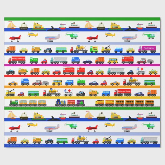 Transport-Spielwaren Geschenkpapier (Flach)