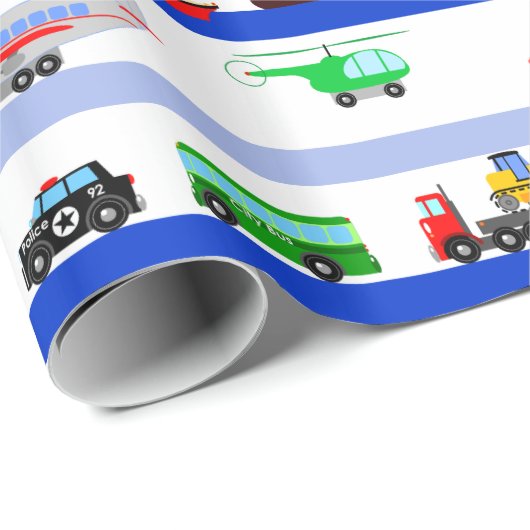 Transport-Spielwaren Geschenkpapier (Rolleneckpunkt)