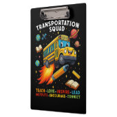 Transport-Team Lustiger Schulbusfahrer Klemmbrett (Links)