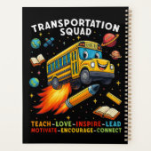Transport-Team Lustiger Schulbusfahrer Planer (Rückseite)