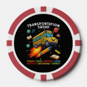 Transport-Team Lustiger Schulbusfahrer Pokerchips (Vorderseite)