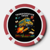 Transport-Team Lustiger Schulbusfahrer Pokerchips (Rückseite)