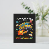 Transport-Team Lustiger Schulbusfahrer Postkarte (Stehend Vorderseite)