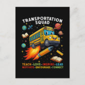 Transport-Team Lustiger Schulbusfahrer Postkarte (Vorderseite)