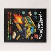 Transport-Team Lustiger Schulbusfahrer Puzzle (Horizontal)