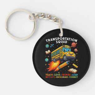 Transport-Team Lustiger Schulbusfahrer Schlüsselanhänger