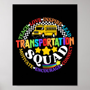 Transport-Team Zurück zur Schule Busfahrer Montag Poster