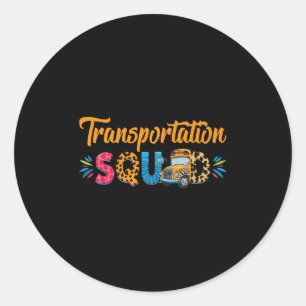 Transport-Team Zurück zur Schule Stolz Busfahrer Runder Aufkleber