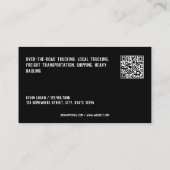 Transport Truck Custom QR Visitenkarte (Rückseite)