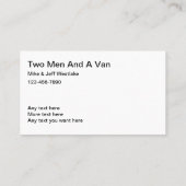 Transport- und Abfertigungsdienste Visitenkarte (Rückseite)