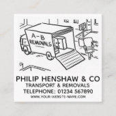 Transport und Umzüge Quadratische Visitenkarte (Vorderseite)