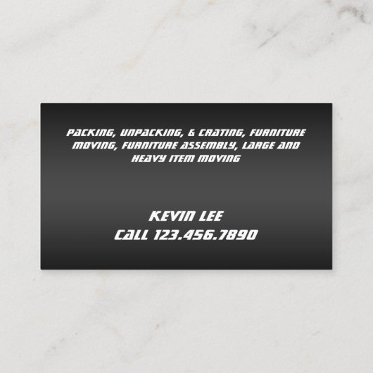 Transport Visitenkarte (Rückseite)