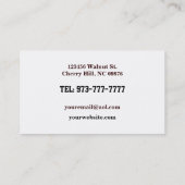 Transport-Visitenkarten Visitenkarte (Rückseite)